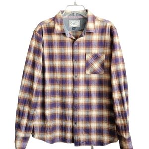 Flag & Anthem Mens Plaid Flannel Grunge Shirt Sz Large